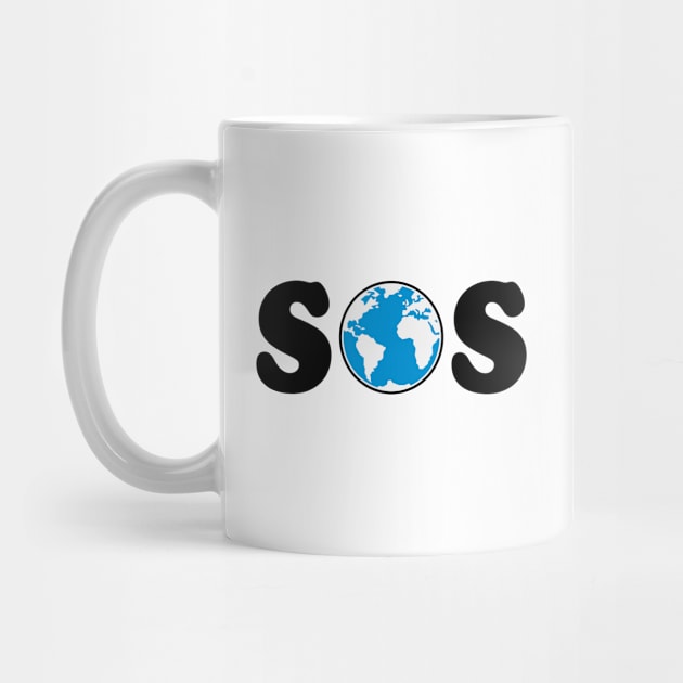 SOS – Earth Overshoot Day / Climate Change (Black / 3C) by MrFaulbaum